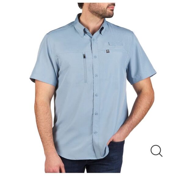 The American Outdoorsman INDIAN RIVER FISHING SHIRT Cornflower color M Nwt - Picture 1 of 7